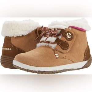 Merrell Kids' Tan and White Fleece Boots size 6